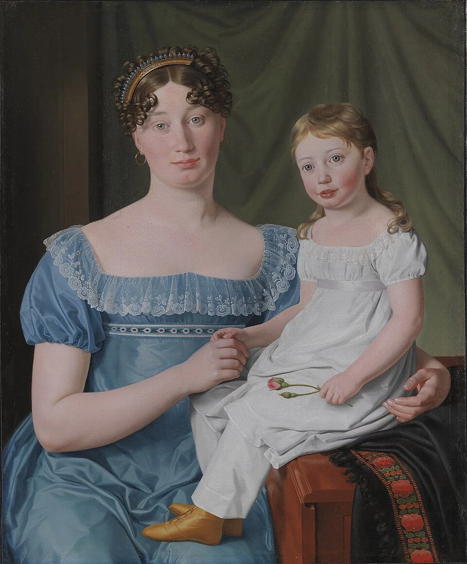 Ritratto della nobildonna Sophie Hedvig Løvenskiold e della figlia di tre anni - Statens Museum for Kunst, Copenaghen